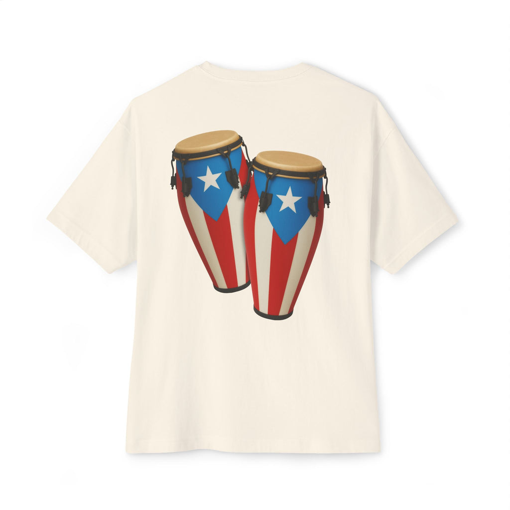 Camiseta Oversized Heavy Weight Premium “Batey Boricua” Congas con Bandera de Puerto Rico 🇵🇷